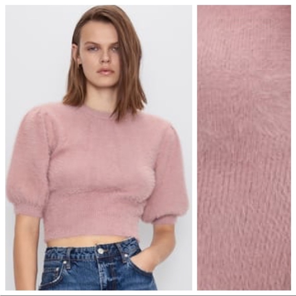 Zara Faux Fur Knit Sweater